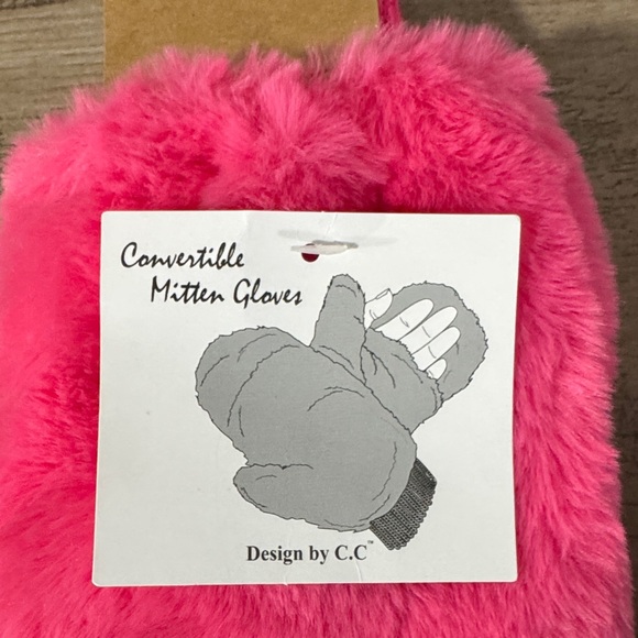 C.C Fuzzy Pink Mittens - Picture 8 of 10